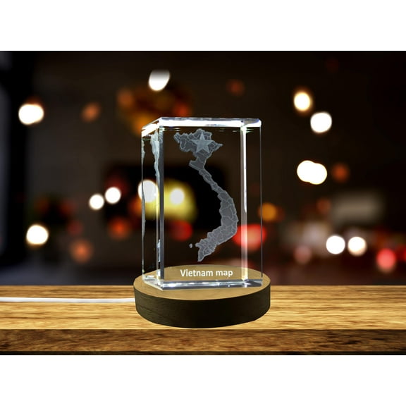 Vietnam 3D Engraved Crystal 3D Engraved Crystal Keepsake/Gift/Decor/Collectible/Souvenir