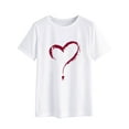 thumbnail image 4 of Xuanfei Women Heart Graphic Print Round Neck Short Sleeve T-Shirt, 4 of 7
