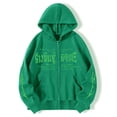 thumbnail image 2 of Bmisegm Femmes Mode à Imprimé de Lettres Chandails à Capuchon Amples Style Oversize Gothique Hop Chandails à Manches Longues Chandails Décontractés pour Femmes Vert G, 2 of 4