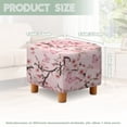 thumbnail image 3 of SCRAWLGOD Peach Blossom Butterfly Print Pink Footstool Slipcover, Soft Foot Rest Cushion Machine Washable Square Protector for Ottoman with Non Slip Bottom for Living Room, 3 of 7