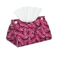 thumbnail image 2 of Lsque Pink Butterfly Printed Long Tissue Box Cover Holder, Facial Paper Organizer Dispenser,Triangle with Bottom Belt, PVC Leather Decorative Organizer, 2 of 9