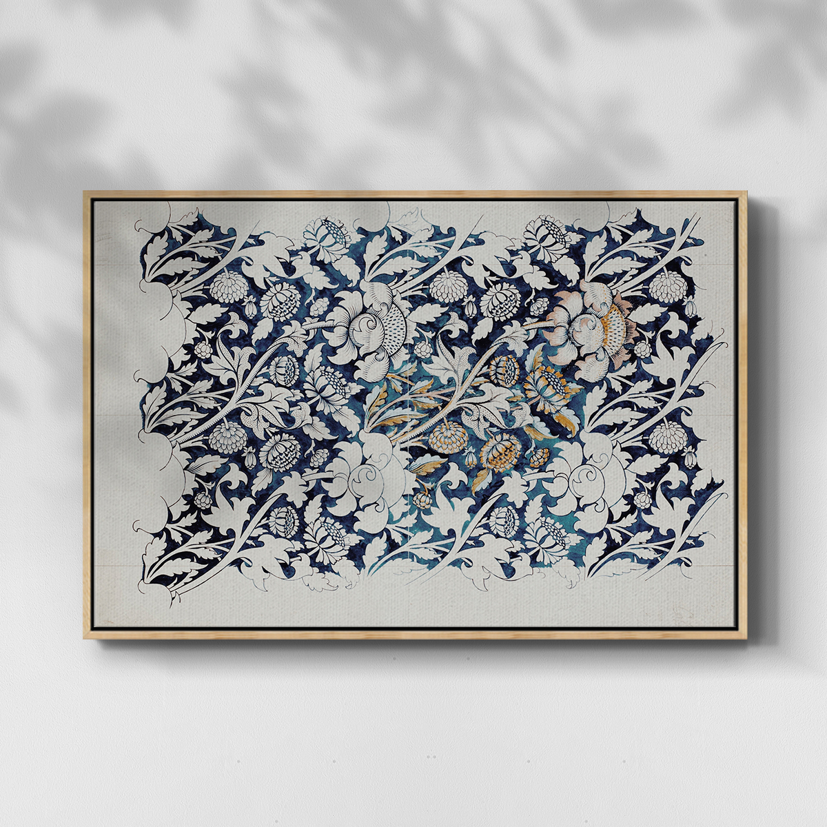 Vintage Abstract Print-XXVII Framed in Natural Wood Wood Gallery Wrapped Canvas 17 in. x 25 in.