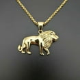 thumbnail image 5 of Domineering Lion Head Animal Inlaid Cubic Zirconia 14K Yellow Gold Pendant Necklace for Men Punk Fashion Hip Hop Jewelry Gift, 5 of 6