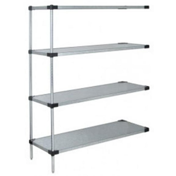 Quantum Storage AD74-2472SG 4-Shelf Solid Shelving Add-On Unit Galvanized Steel - 24 x 72 x 74 in.