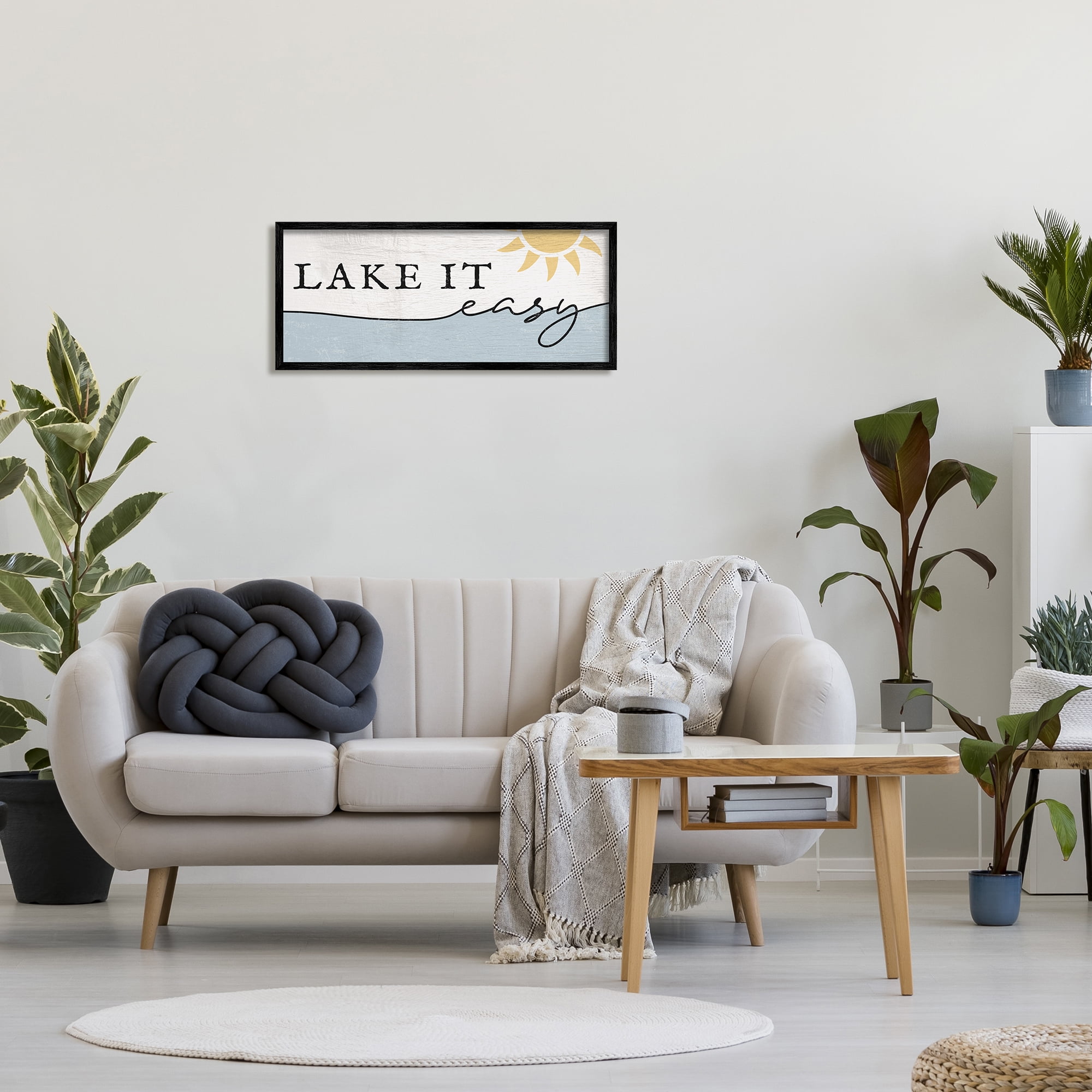 Stupell Home Décor Industries Nautical Pun Lake It Easy Phrase Sunny Water, 13 x 30, Designed by Daphne Polselli