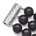 thumbnail image 3 of Sterling S Majestik Rh-pl 3 Row 10-11mm Blk Imitat Shell Pearl Bracelet 7.5 Inch "Bracelets, 3 of 4