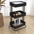 thumbnail image 1 of Mainstays Rolling Cart, 3-Tier Metal Utility Cart with wheels for Office and Home - Multi Colors, 1 of 9