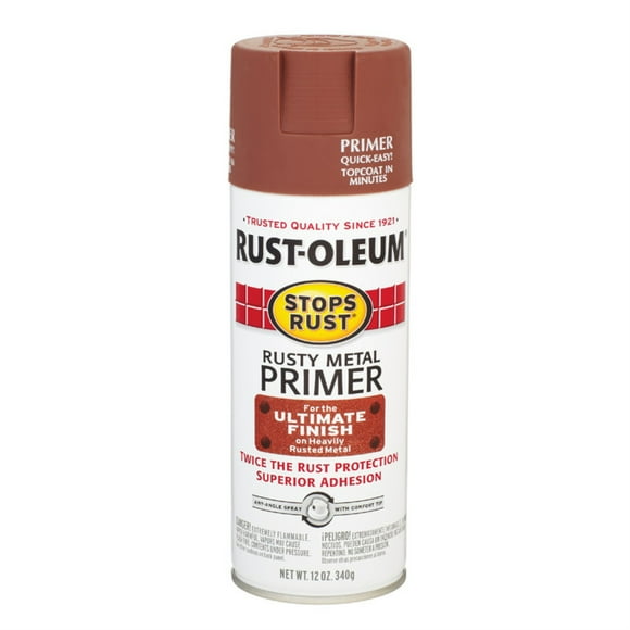 Rust-Oleum 7769830 Stops Rust Spray Paint, 12-Ounce, Flat Rusty Metal Primer