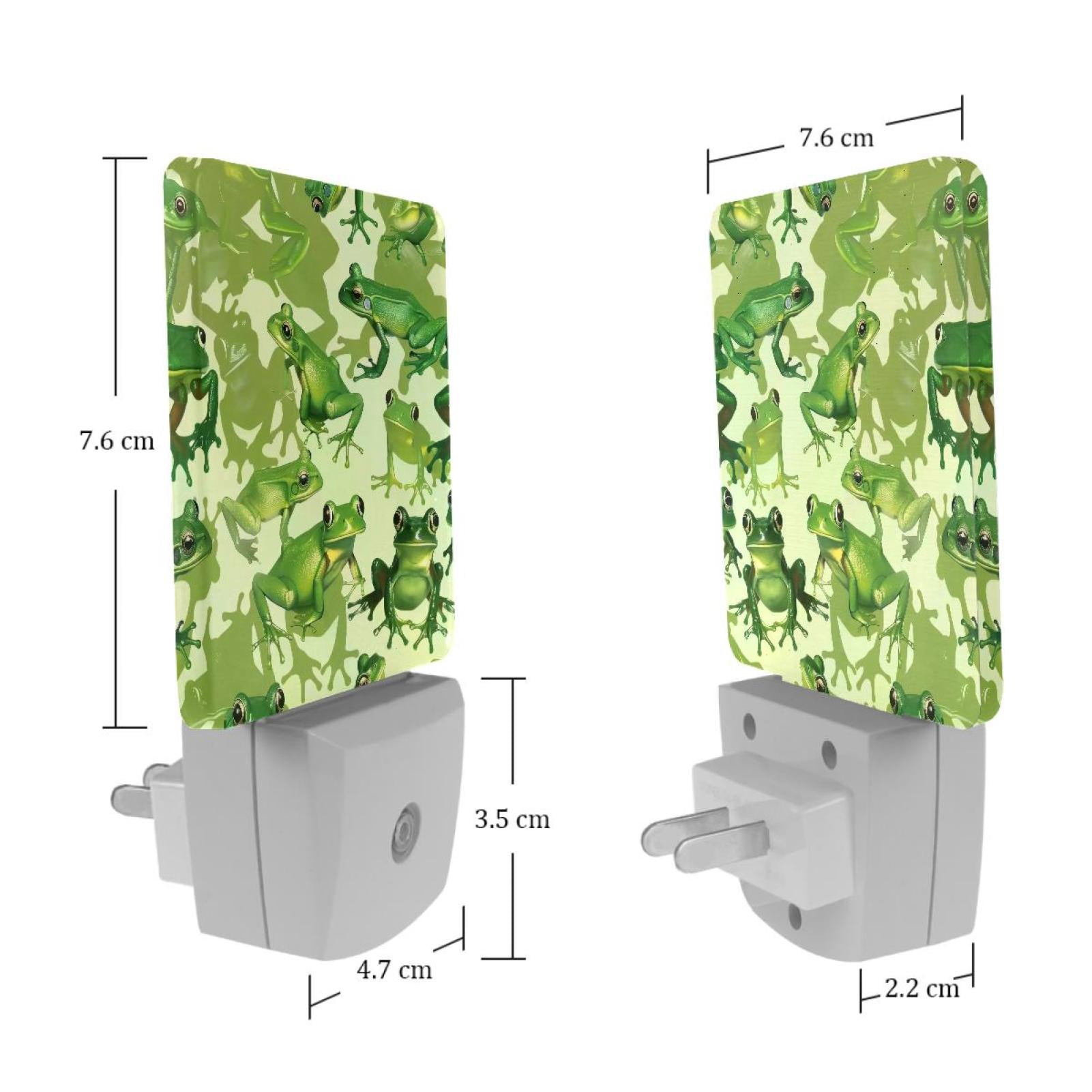 PhooArto Green Froggy Pattern Plug in LED Night Light Auto Sensor Dusk to Dawn Decorative Night for Bedroom, Bathroom, Kitchen, Hallway, Stairs, Baby's Room, Energy Saving