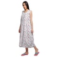 thumbnail image 4 of Moomaya Printed Womens Button Placket Mid Long Nightdress Cotton Night Gown, 4 of 5