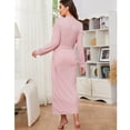 thumbnail image 3 of LYCY Womens Soft Long Robe, Lightweight Full Length Knit Bathrobe for Sleepwear & Loungewear Robe（Bean Paste Pink, XL）, 3 of 4