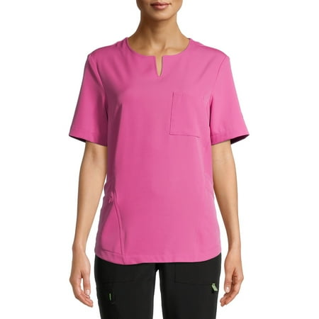 

ClimateRight by Cuddl Duds Women s and Women s Plus Short Sleeve Stretch Woven Scrub Top