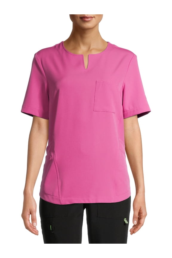 ClimateRight by Cuddl Duds Modern Fit Short Sleeve Notch Neck Scrub Top (Women's), 1 Count, 1 Pack
