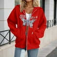 thumbnail image 2 of Bibifish Womens Full Zip Hoodies With Butterfly Print Zip Up Hoodies With Pockets Relaxed Fit Casual Spring Outdoor Strolls Daily Stylish Warm Wear, 2 of 4