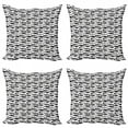 thumbnail image 1 of Fish Throw Pillow Cushion Case Pack of 4, Zentangle Style Ornamental Abstract Aquatic Animal Repetition in Monochrome, Modern Accent Double-Sided Print, 4 Sizes, Charcoal Grey White, by Ambesonne, 1 of 2