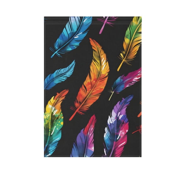 Beautiful Colorful Feather Garden Flag 12X18 Double Sided Yard Flags for Outside Outdoor All Seasonal Decoration
