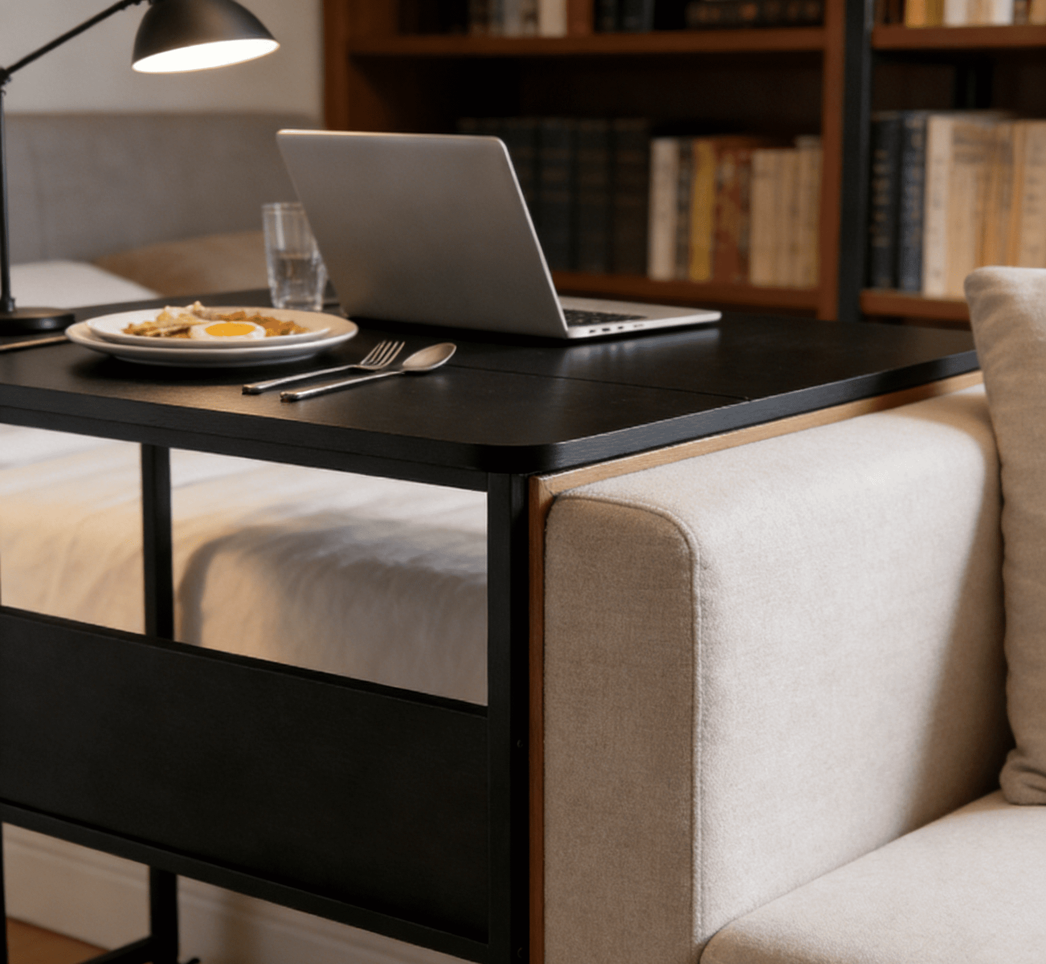 Small Folding Desk with Sturdy Structure, 31.5" x 22.9" x 29.5" Portable Computer Table, Space-Saving Design for Study Bedroom Living Room Office