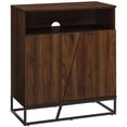thumbnail image 1 of Contemporary Asymmetrical Angled Door Accent Cabinet in Dark Walnut, 1 of 7