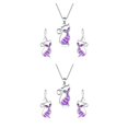 thumbnail image 3 of Guardurnaity Collar gancho pendientes conjunto cumpleaños boda joyería nupcial mujer novia vacaciones regalo personalizado púrpura Type2 NO2 Guardurnaity CBP224328, 3 of 5