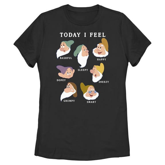 Womens Snow White and the Seven Dwarfs Today I Feel Faces T Shirt