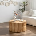 thumbnail image 5 of Holaki Coffee Table,Height Three-dimensional Embossed Pattern Design Retro Side Table,Retro Wooden Nightstand, 5 of 14