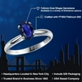 thumbnail image 2 of Gem Stone King PLAT-900 Platinum Blue Sapphire Engagement Ring for Women | 0.57 Cttw | Oval 7X5MM | Gemstone September Birthstone | Size 9, 2 of 6
