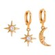 thumbnail image 2 of Pendientes para mujer, regalos para mujer, pendientes de cobre con incrustaciones de circonita y un juego de tres pendientes asimétricos, bonitos pendientes., 2 of 2