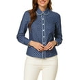 thumbnail image 5 of Allegra K Women's Dots Button Front Elegant Peter Pan Collar Shirt, 5 of 6