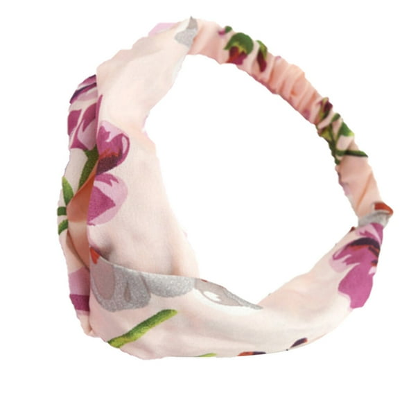 Women Silk Flower Headband Flower Head Wrap Girl Flower print headband white Hairbands Floral Print Hair Band