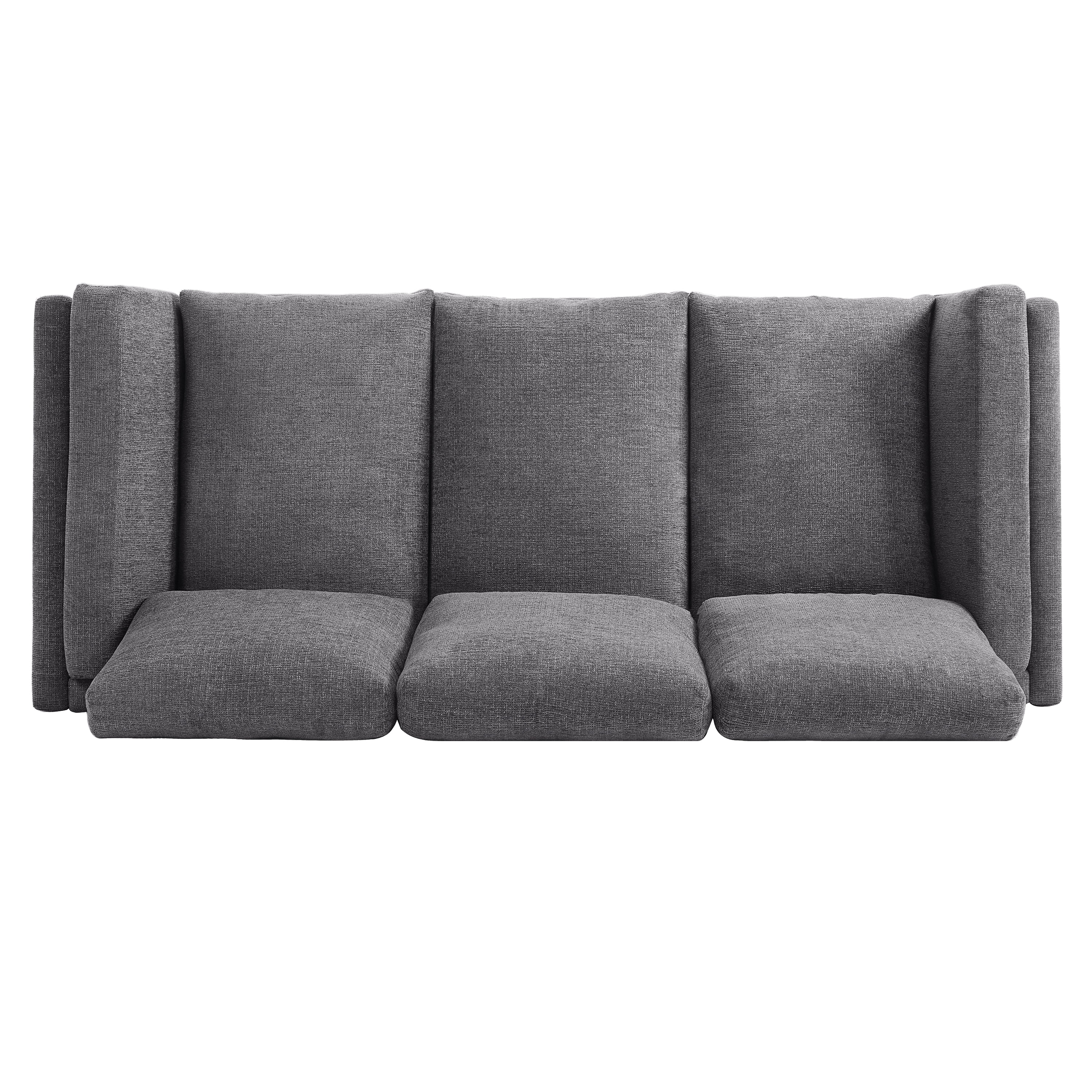 MODERNLUXE 79.5" Cloud Modular Sofa, Comfy 3-Seater Chenille Upholstered Sofa Couch with Dual-layer Seat Cushions & Deep Seat for Living Room,Small Space,Grey