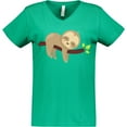 thumbnail image 3 of Inktastic Cute Sloth, Baby Sloth, Lazy Sloth, Sleeping Sloth Women's V-Neck T-Shirt, 3 of 5