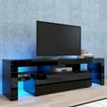 thumbnail image 2 of HDJ 63 Inch High Gloss LED TV Stand for 70" TV,Modern TV Console Entertainment Center with 16 RBG Light and Remote Control,Black, 2 of 7