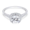 thumbnail image 2 of AFFY 1CT Moissanite Diamond Halo Engagement Ring Cathedral Set in 10K White Gold-8, 2 of 6