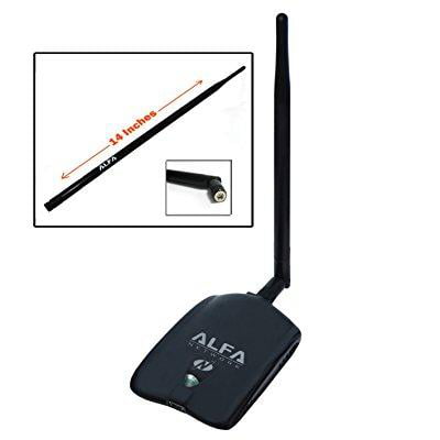 alfa awus036nha high gain wireless b/g/n usb adaptor - long-rang wi-fi network adapter with 5dbi and 9dbi antenna for wardriving & range extension - windows xp / vista 64-bit /128-bit windows 7