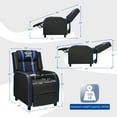thumbnail image 4 of Topbuy PU Leather Gaming Recliner Chair Single Massage Lounge Sofa W/ Lumbar Cushion Blue, 4 of 9