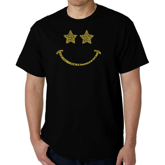 Men's Word Art T-shirt - Rockstar Smiley