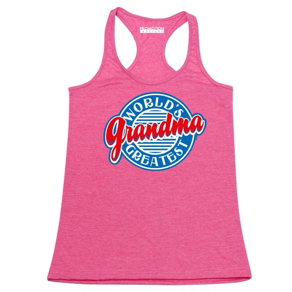 P&B World's Greatest Grandma Funny Women's Tank Top, Heather Pink, XL