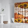 thumbnail image 2 of Fall Rustic Autumn Farm Pumpkins Shower Curtains,Washable Bathtub Curtains with Hooks Friendly Polyester Fabric Curtains for Halloween Thansgiving Christmas Hotel Dorm, 2 of 5