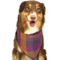 thumbnail image 6 of Naloa Purple Yellow Buffalo Plaid Dog Bandanas 1PC Washable Triangle Dog Scarfs Premium Durable Fabric, for Small Medium Large Dogs and Cats, 6 of 6