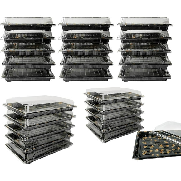 20Pcs Plastic Sandwich Platter Trays with Lids