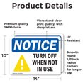 thumbnail image 2 of (2 Pack) Turn Off When Not In Use Sign, 2 of 7