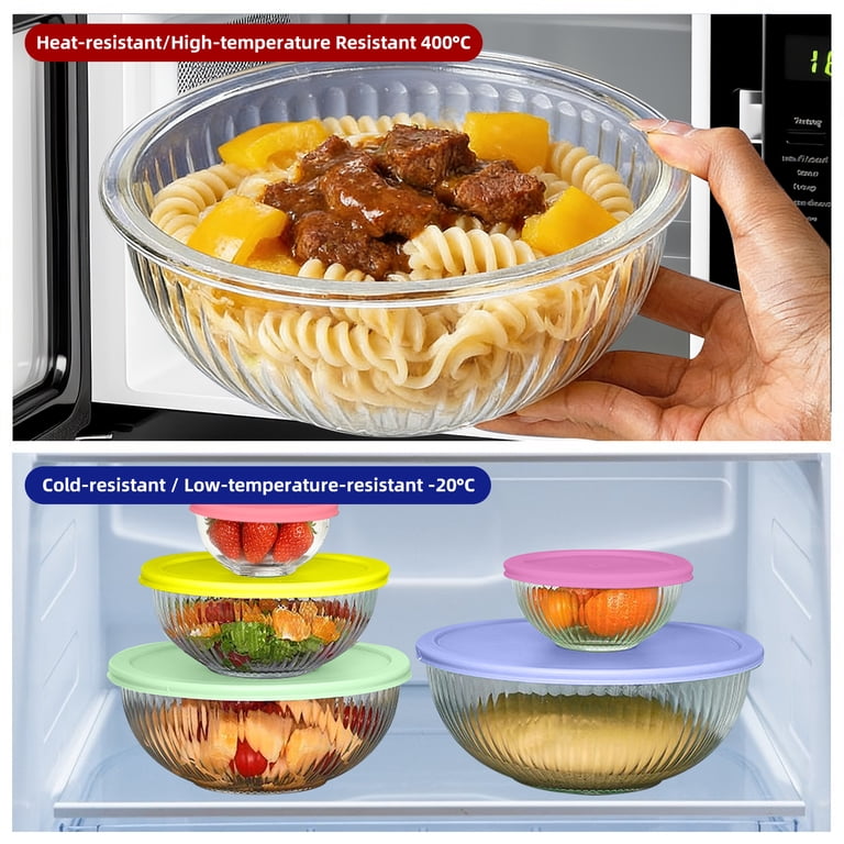 stusgo Glass Mixing Bowls with Lids, 5-Piece Set photo 7