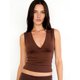 thumbnail image 5 of Camisetas sin mangas de verano para mujer, con estampado de lunares a la moda o color liso, corte ajustado, escote en V profundo, ideales para salir., 5 of 8