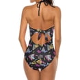 thumbnail image 4 of NICKSUN Maillot de Bain une Pièce pour Femmes Contrôle du Ventre Maillot de Bain Modeste Col en V, 4 of 9