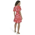 thumbnail image 5 of Falling Flowers Women's Floral V-Neck Flutter Sleeve Fit & Flare Dress, Sizes XS-XL, 5 of 6