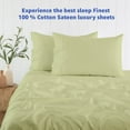 thumbnail image 2 of 1000 Thread Count 4 Pcs Bed Sheets Set Solid Egyptian Cotton Queen Size 15 Inches Deep Pocket Sage Green Solid Cotton Sheets, 2 of 5