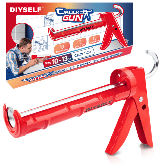 Manual Caulking Gun – Compact Triangle Frame, Fits 10oz Sealant Tubes, Smooth Pressure Control for Home Sealing Projects