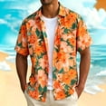 thumbnail image 2 of XUNKUSGA Shirt for Men Fashion Summer Tropical Floral Mens Beach Shirts Casual Collar Short Sleeve Button Down Hawaiian Shirt Breathable Lightweight Mens Shirts,L, 2 of 5