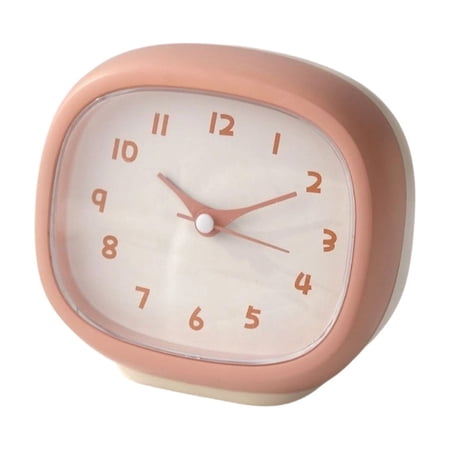 Retro Alarm Clock – Vintage Decor for Bedroom, Nightstand, Living Room, Or Office – Battery Operated, Decorative Analog Clock Pink
