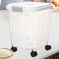 thumbnail image 1 of Contenedor hermético para almacenamiento de arroz, contenedor de alimentos secos, contenedor de cereales, cubo de arroz, contenedor de almacenamiento Claro 15kg, 1 of 8